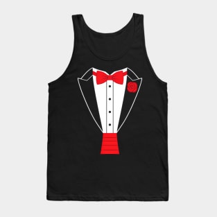 Tuxedo Red Bow Tie Tank Top